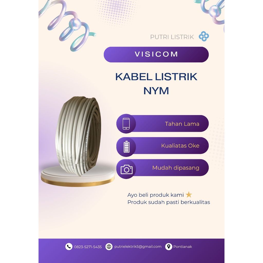 KABEL LISTRIK NYM MERK VISICOM PANJANG 25METER