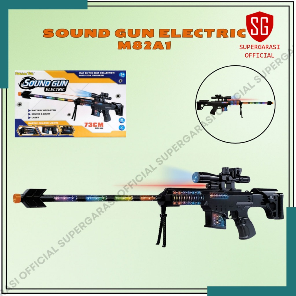 Sound Gun electric Mainan tembak tembakan laser M82A1 ada lampu