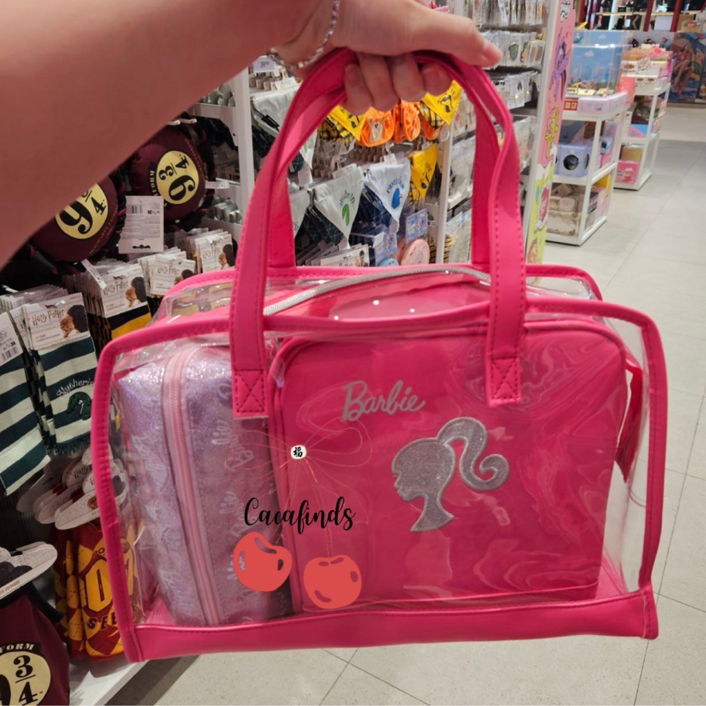 MINISO x Barbie‼️Cosmetic Bag 3 In 1 Transparant Barbie Collection