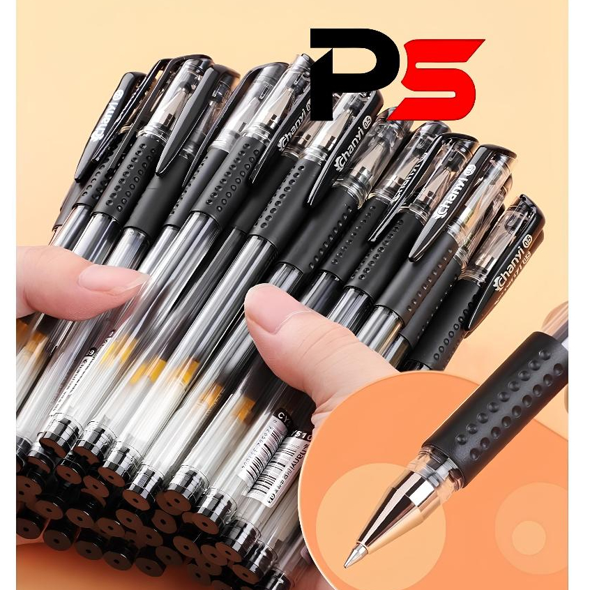 

50pcs Pulpen Gel Hitam 0.5mm Stationery Alat Tulis Kantor/Sekolah Pena Tinta Gel Murah