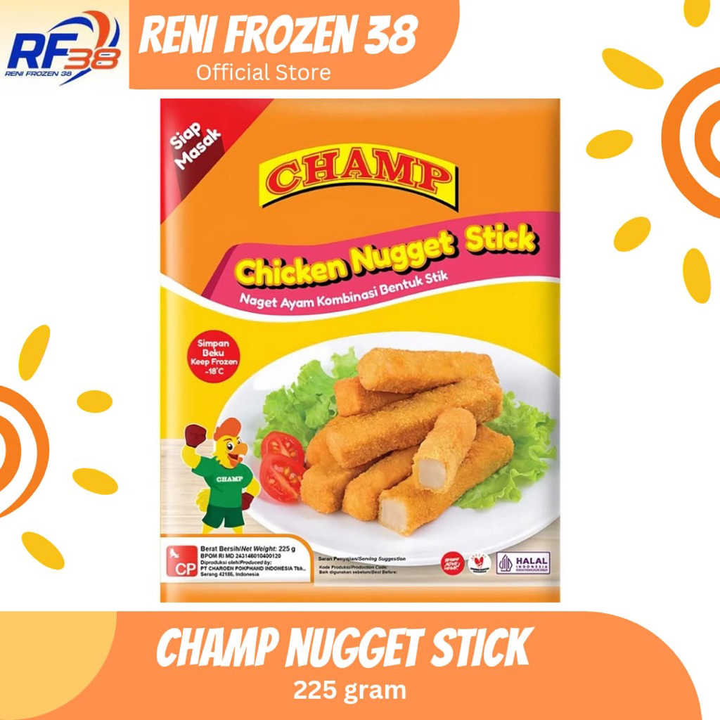 

Champ Chicken Nugget Stick 225 gram / Frozen Food / Reni Frozen 38