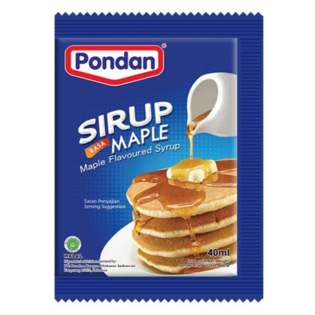 

PONDAN SIRUP MAPLE KEMASAN 40ML / MAPLE SYRUP 40ML PONDAN