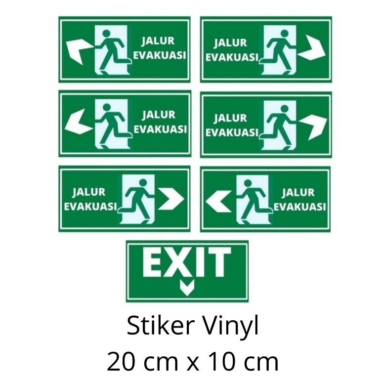 

Stiker jalur evakuasi | Sticker sign evacuation route |stiker label Tanda jalur evakuasi|stiker vinyl ukuran 20cmx10cm