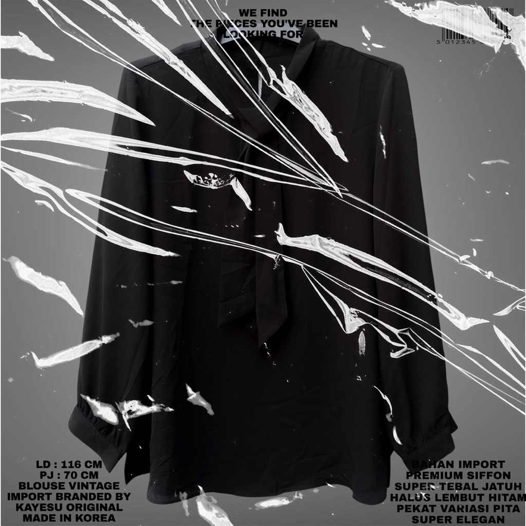 KAYESU ORIGINAL/BLOUSE IMPORT PREMIUM/KOREAN BLOUSE/BLACK HITAM/BLOUSE KOREAN LOOK/BLOUSE KOREAN STY