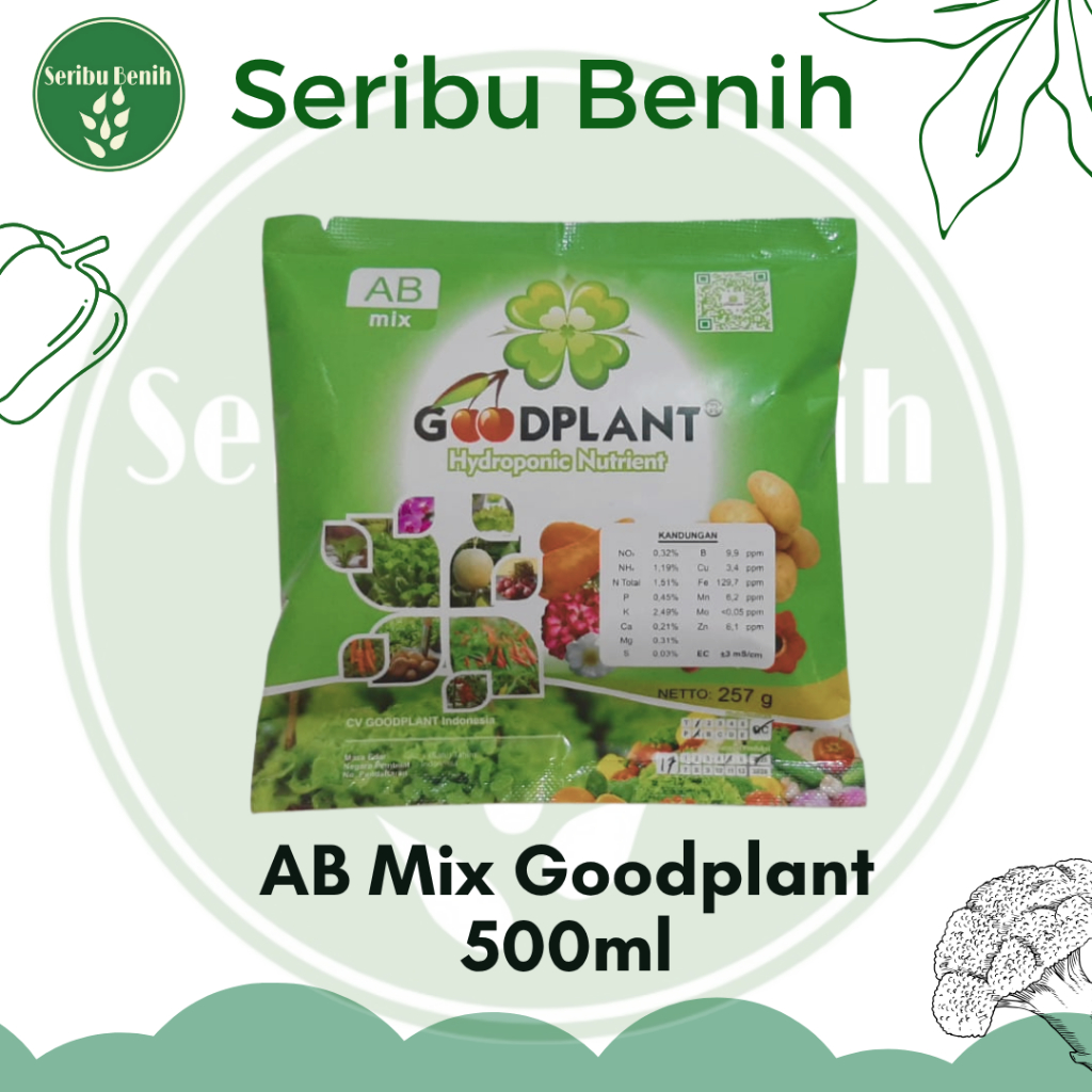 AB Mix GoodPlant Nutrisi Hidroponik BARU 500ml - Larutan Nutrisi Tanaman Sayur Buah Umbi Bunga