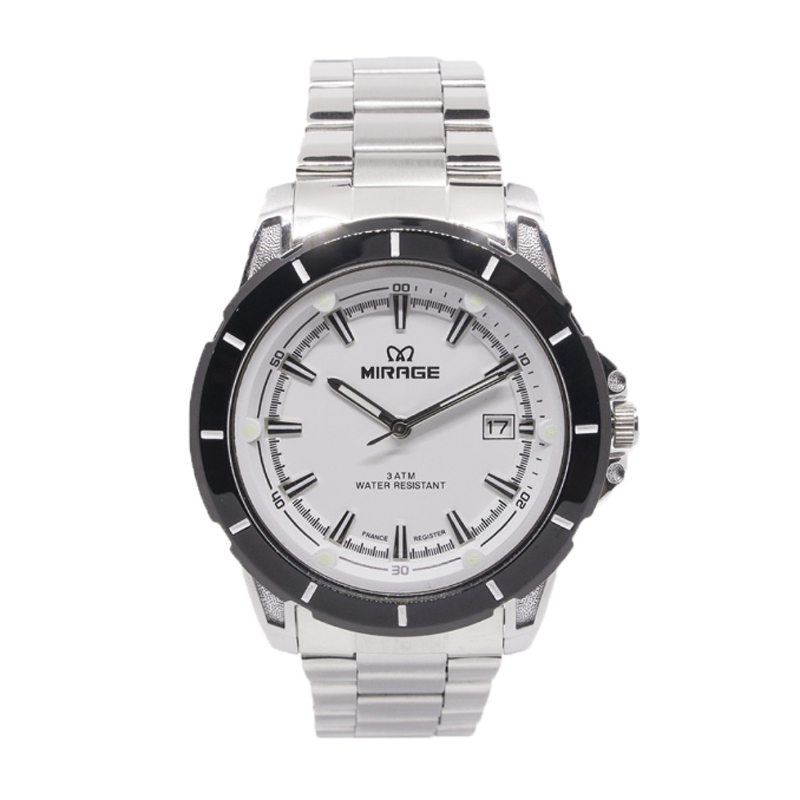 Mirage 8713 Silver White Man MDBTBSL Jam Tangan Pria Original