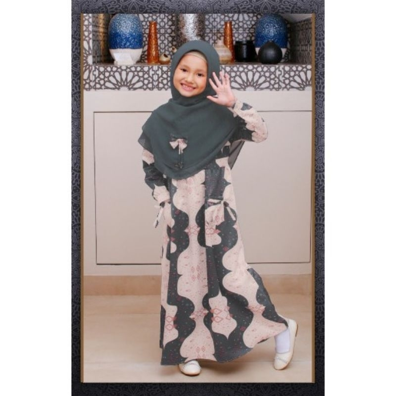 ETHICA KAGUMI KIDS 63 GREY CHIC - GAMIS ANAK SET HIJAB