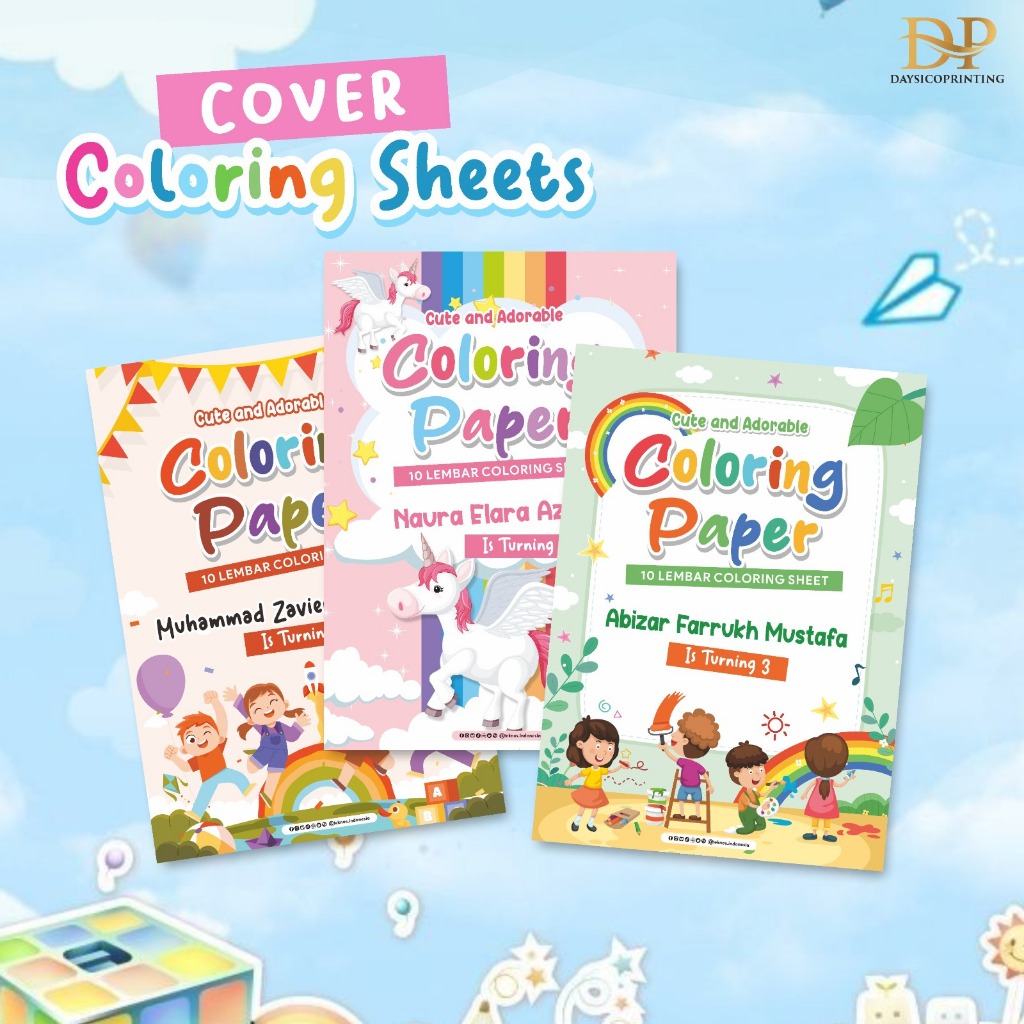 

COVER COLORING SHEETS MURAH - SAMPUL KERTAS BER GAMBAR CUSTOM