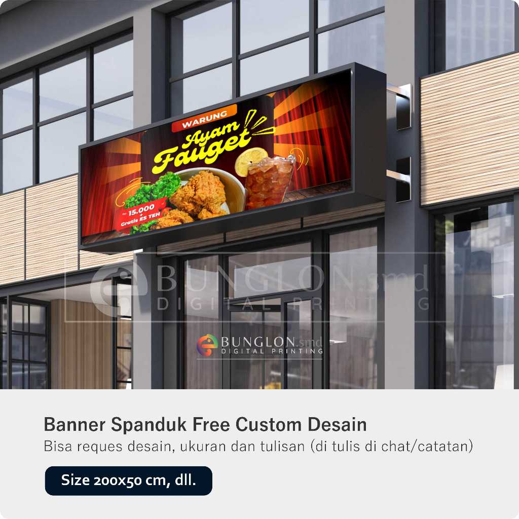 Spanduk Warung Ayam Free Custom Desain