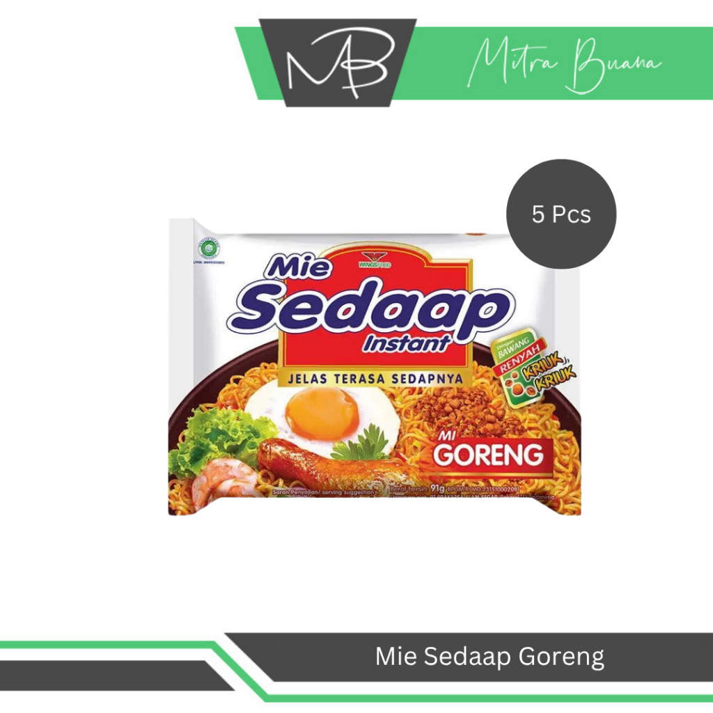 

Mie Sedaap Goreng (Harga Per 5 Pcs) - Mie Instan Enak Murah