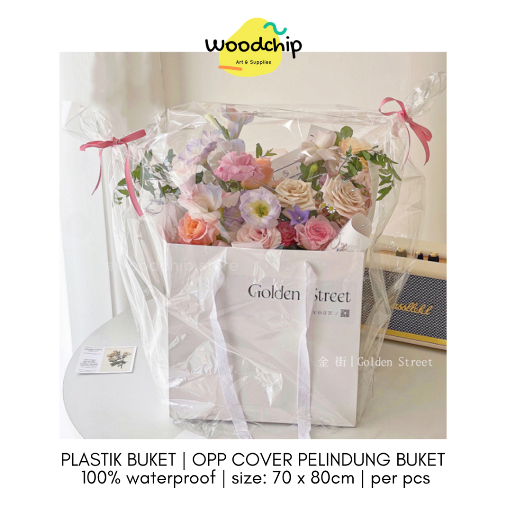 

PLASTIK BUKET PREMIUM | COVER PELINDUNG BUKET | OPP PLASTIK BUKET BENING TRANSPARENT | 70 x 80 cm