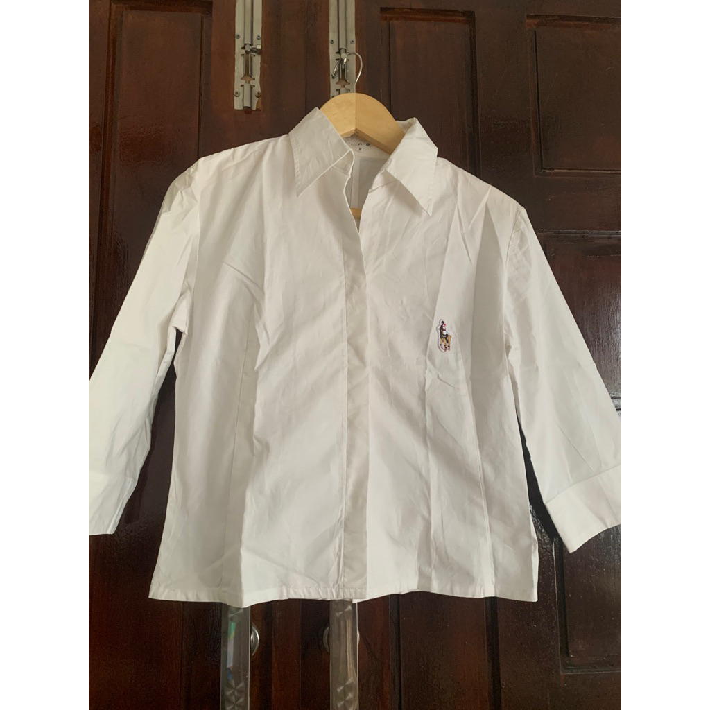 kemeja putih wanita polo
