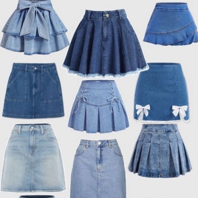 [RARE]ROK JEANS DENIM & CORDUROY PANJANG-PENDEK•skirt vintage•cottagecore•y2k•star girl•||•