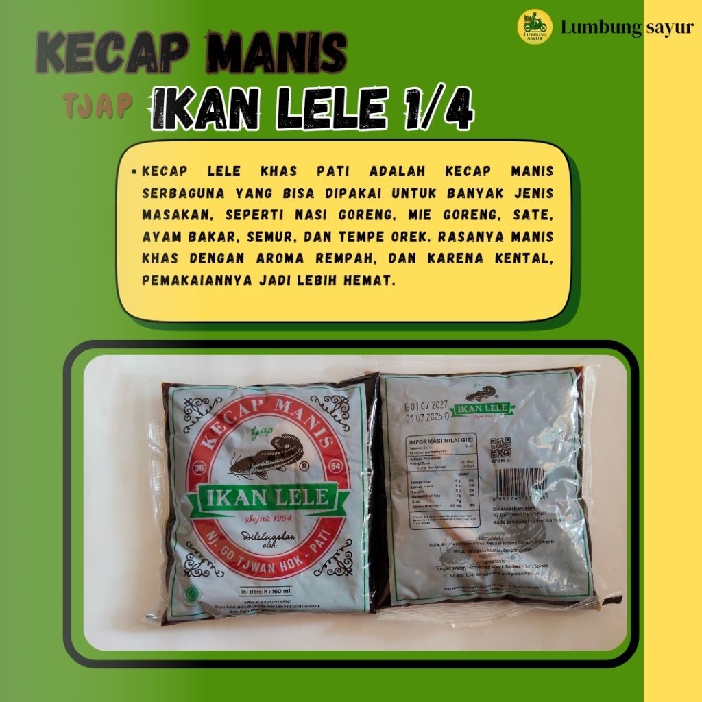 

Kecap Lele Khas Pati 160ml – Manis Gurih Asli, Bikin Masakan Makin Lezat!