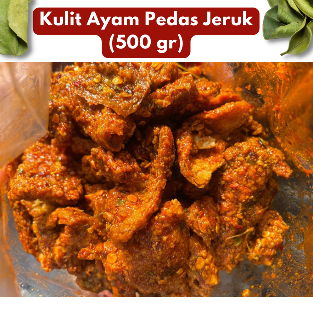 

Kulit Ayam Crispy Crispi Krisp Pedas Daun Jeruk Cikruh Cemilan Samarinda Kalimantan 500 gr