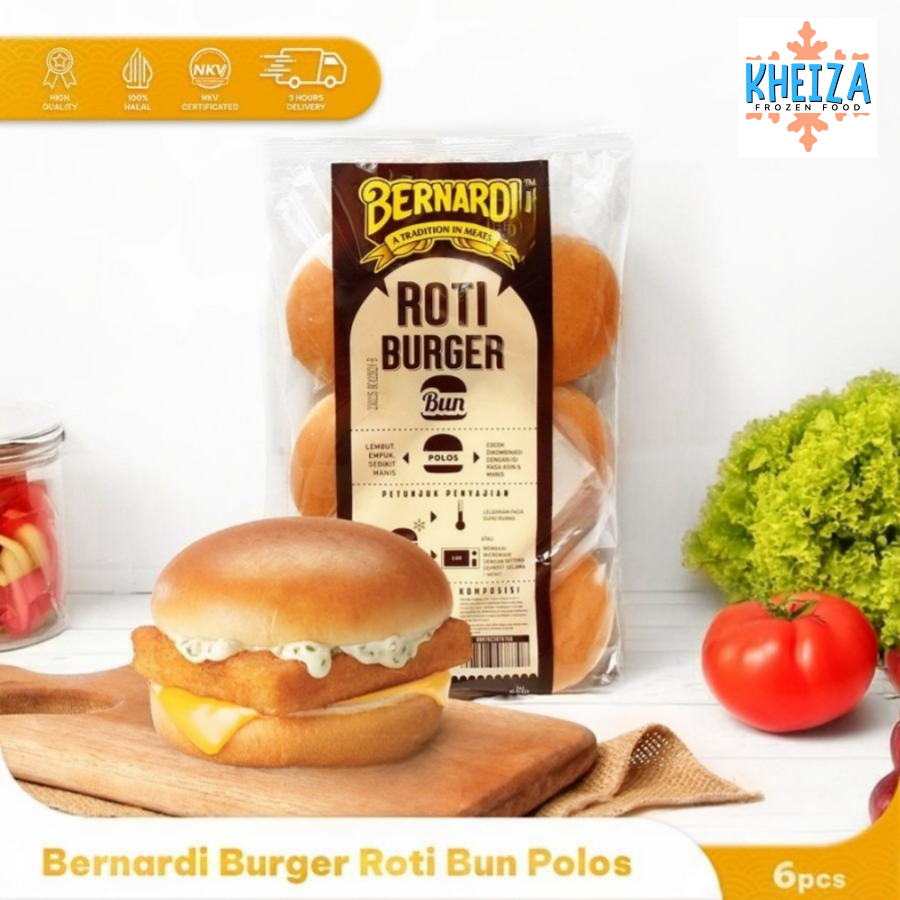 

BERNARDI Roti Burger Bun POLOS isi 6pcs 300g - Kheiza Frozen
