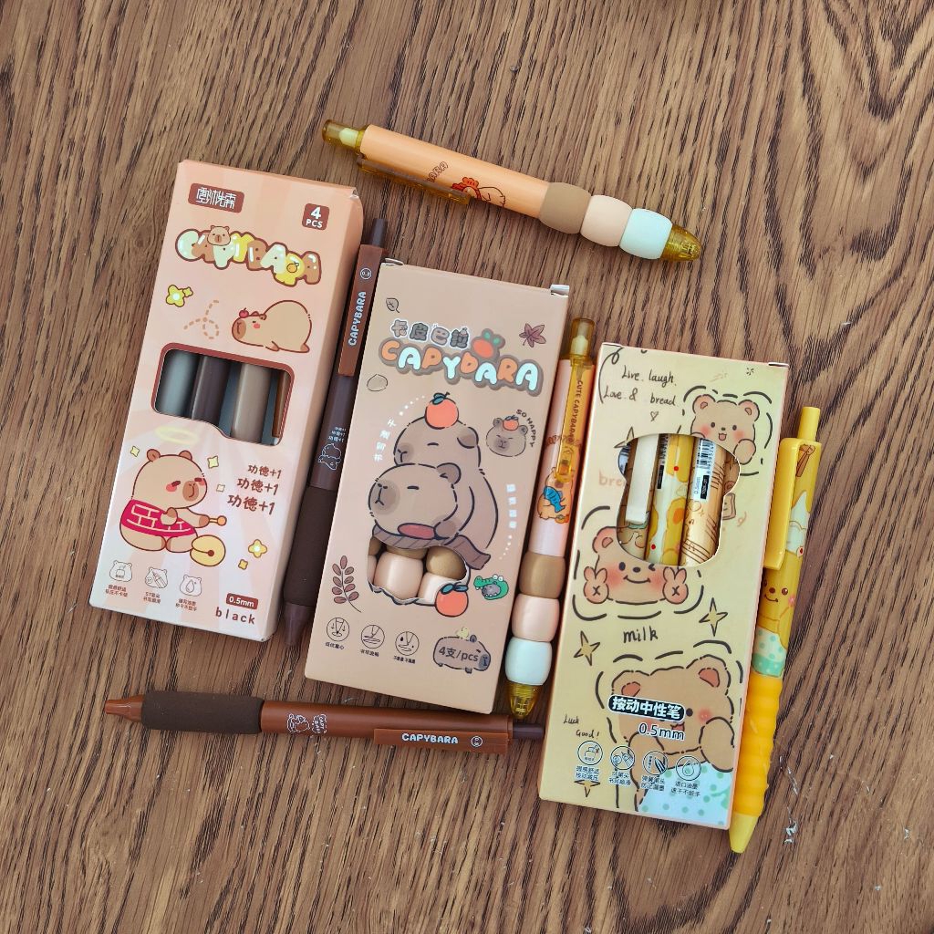 

Pulpen Set Lucu Capybara / Pen Stationery Set Karakter Capibara Lucu Cute Kapibara Butter Bear