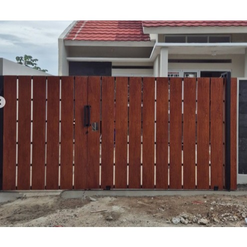 Pagar Dorong Full Besi Kombinasi GRC Model Minimalis Sidoarjo
