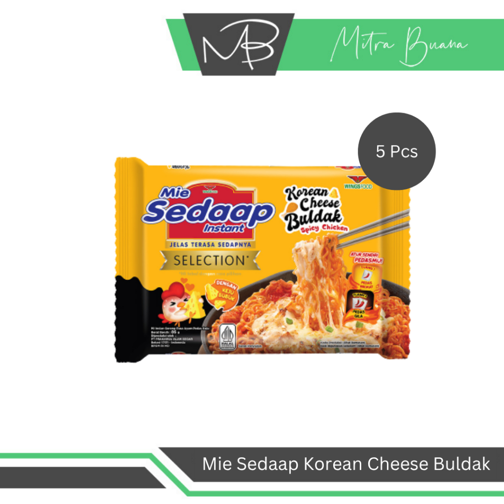 

Mie Sedaap Korean Cheese Buldak (Harga Per 5 Pcs) - Mie Instan Korea Rasa Keju Enak Murah
