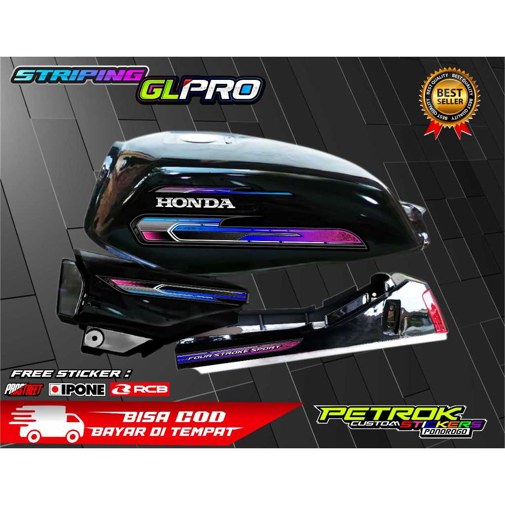 STRIPING VARIASI GL PRO / STICKER LIST VARIASI MOTOR HONDA GL PRO