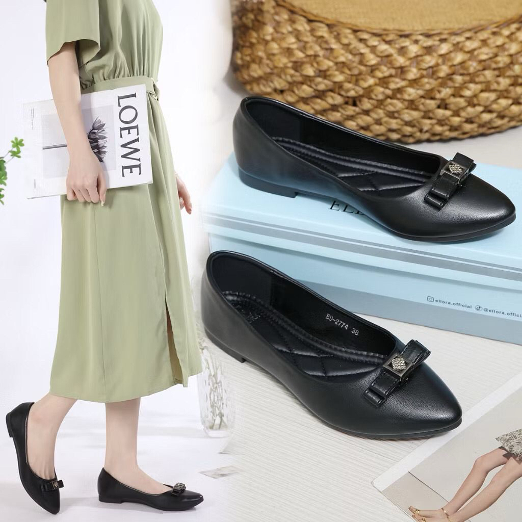 Ellora Flatshoes Wanita Sepatu Kerja Import