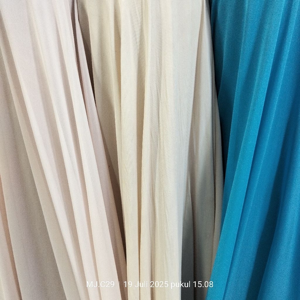 Kain Sifon Polos Premium - Harga/0,5 m - Kain Chiffon Polos Meteran - Bahan Sifon Polos Premium - Ba
