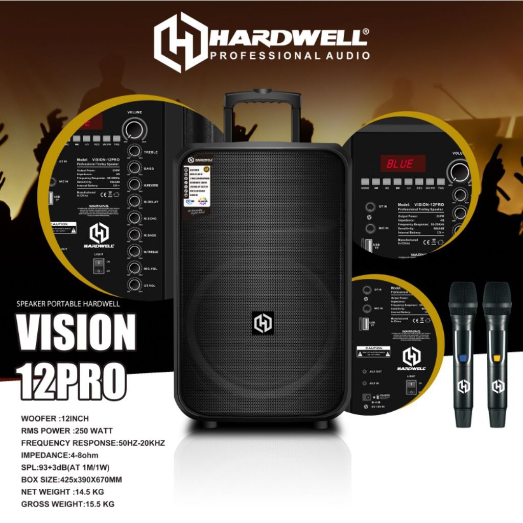 Speaker karaoke portable HARDWELL Vision 12 pro