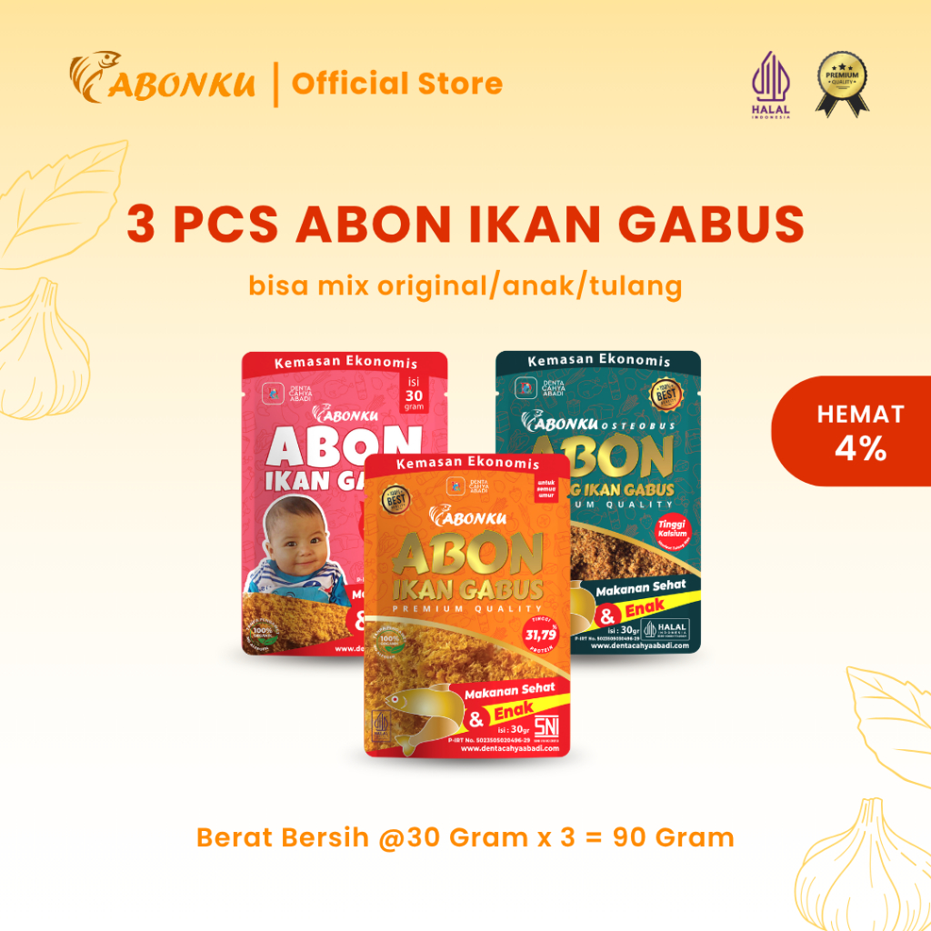 

Abonku Abon Ikan Gabus Asli untuk Semua Umur Tanpa Bahan Pengawet Paket Hemat MIx 3 pcs