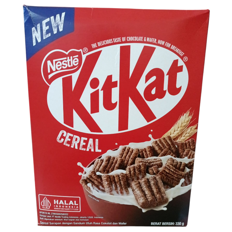 

Kit Kat CEREAL Sarapan Dengan Gandum Utuh rasa Cokelat Dan Wafer 330gr