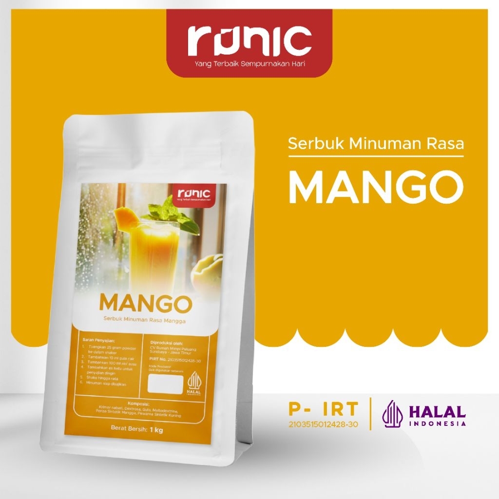 

MANGO Bubuk Minuman RUNIC 1kg - Powder Drink I Rasa Premium