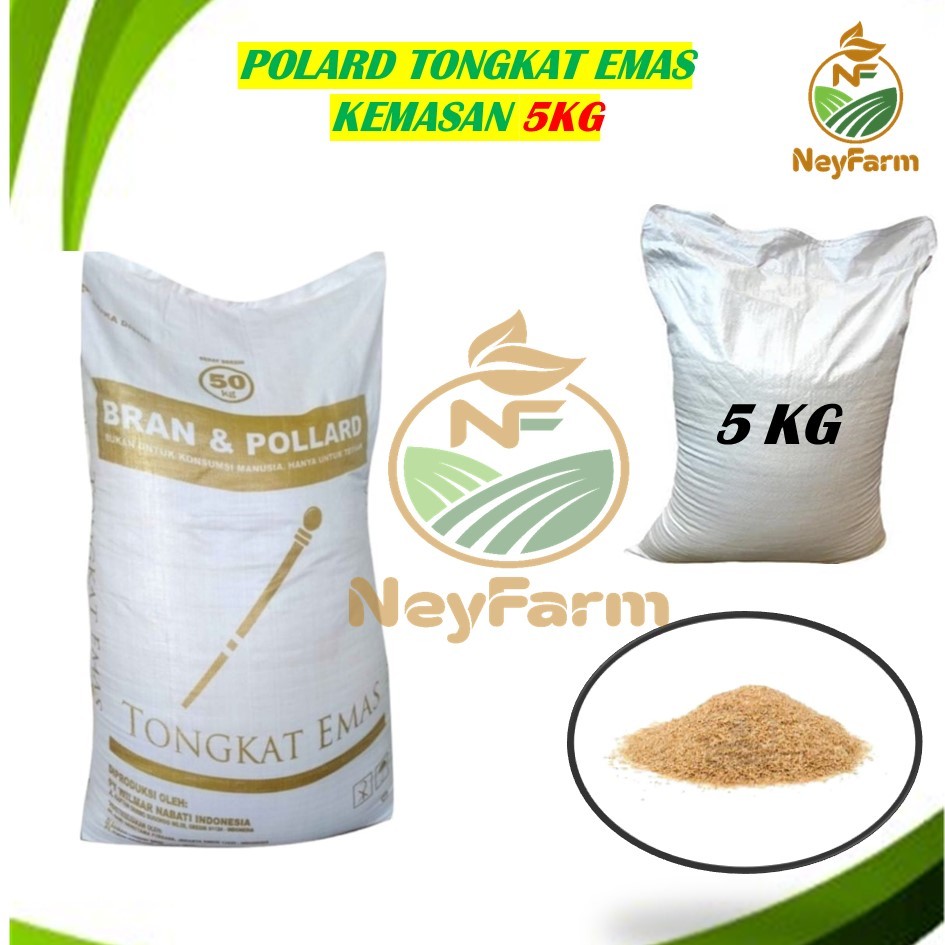 Pollard 5 kg Tongkat Emas Kemasan 5kg Polar Pakan Sapi / Polar Pakan Ternak