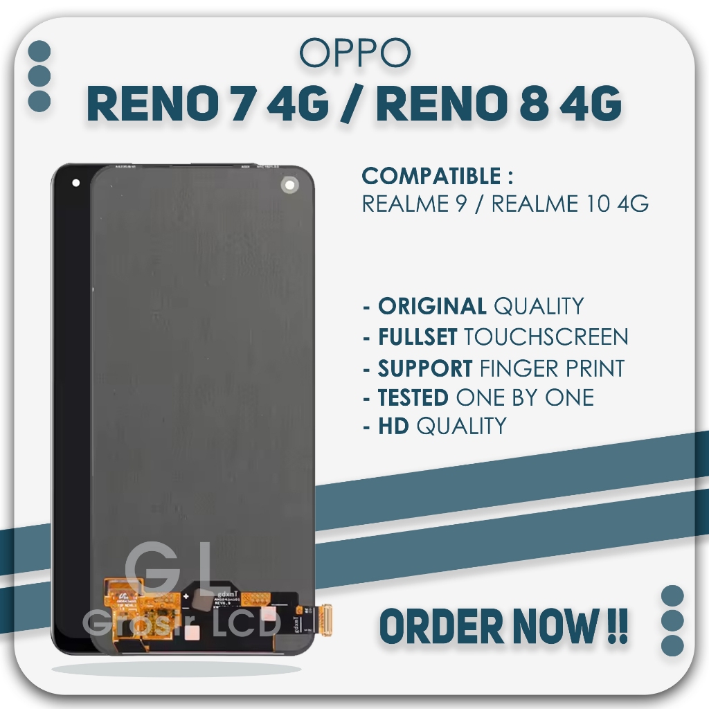 LCD Oppo Reno 7 4G / Reno 8 4G / LCD Realme 9 / LCD REALME 10 4G - Finger Print Fullset Touch Screen