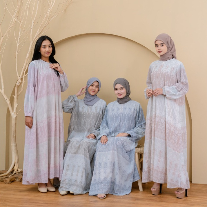 FAIRY DRESS WANITA LUVIA Gamis Motif Abstrak Wanita