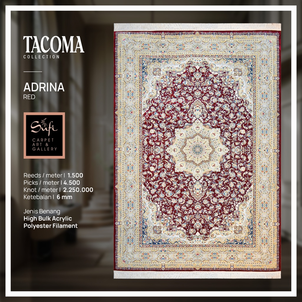 Karpet Lantai Persian Iran Premium Klasik Tacoma ADRN Red