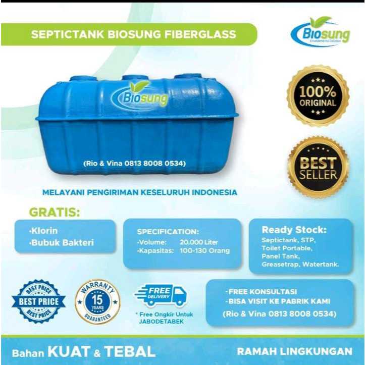 Septictank Biosung 20000 Liter - Biotech - Biofil - Biofilter - Biotank RC 20 - Bioseptictank - Fibe