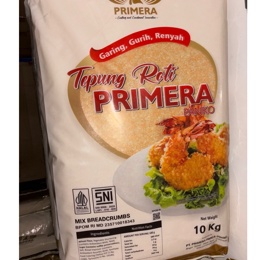 

Tepung Roti Panko PANIR merk Primera 10kg (1 Karung)