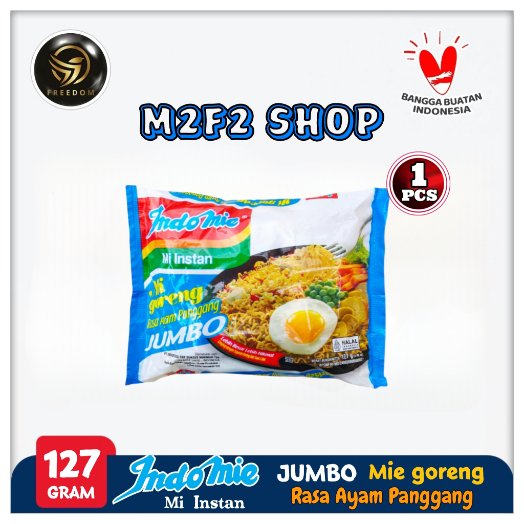 

Indomie Mie Instant Mi Goreng Rasa Ayam Panggang JUMBO Bag - 127 gr (Kemasan Satuan)