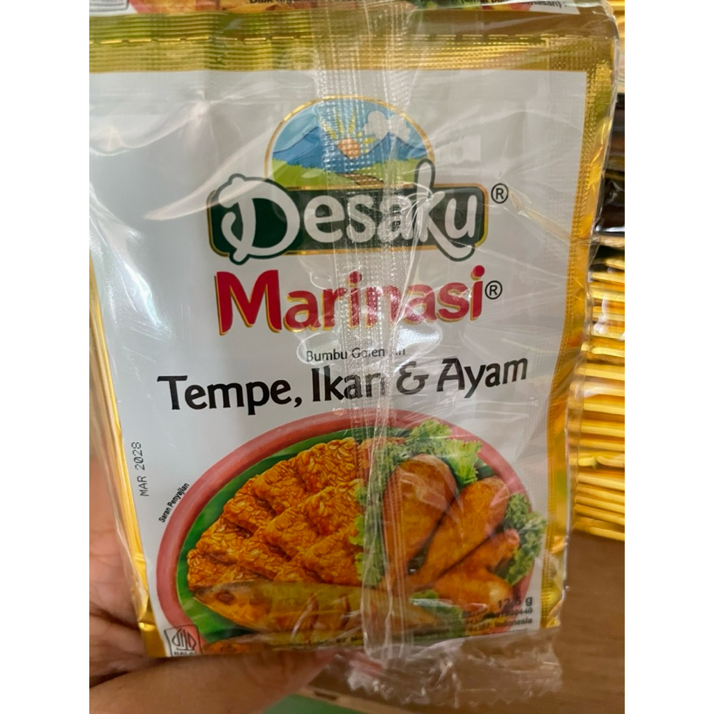 

Desaku Marinasi tempe,ikan dan ayam (1 pak isi 10 pcs)