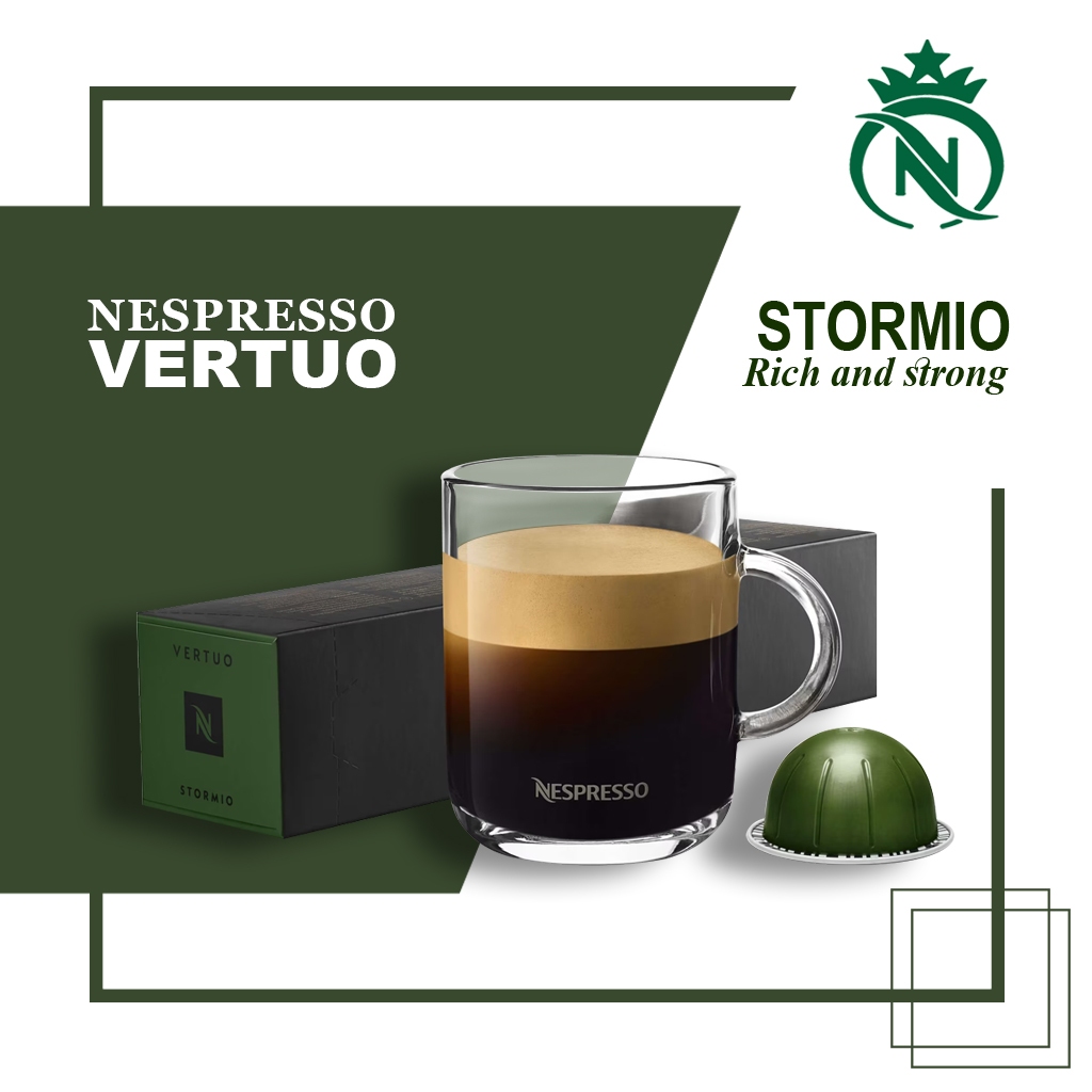 

Capsule Nespresso Vertuo Stormio Pack - Kopi Kapsul Dark Roast Coffee