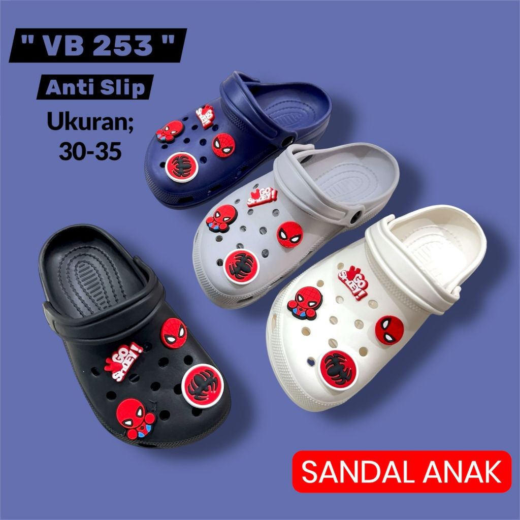 VB 253 Sandal Anak Cowok Slop Marvel Spesial Edition Sendal  Slip On Eva Ringan Anti Slip Kasual Ind