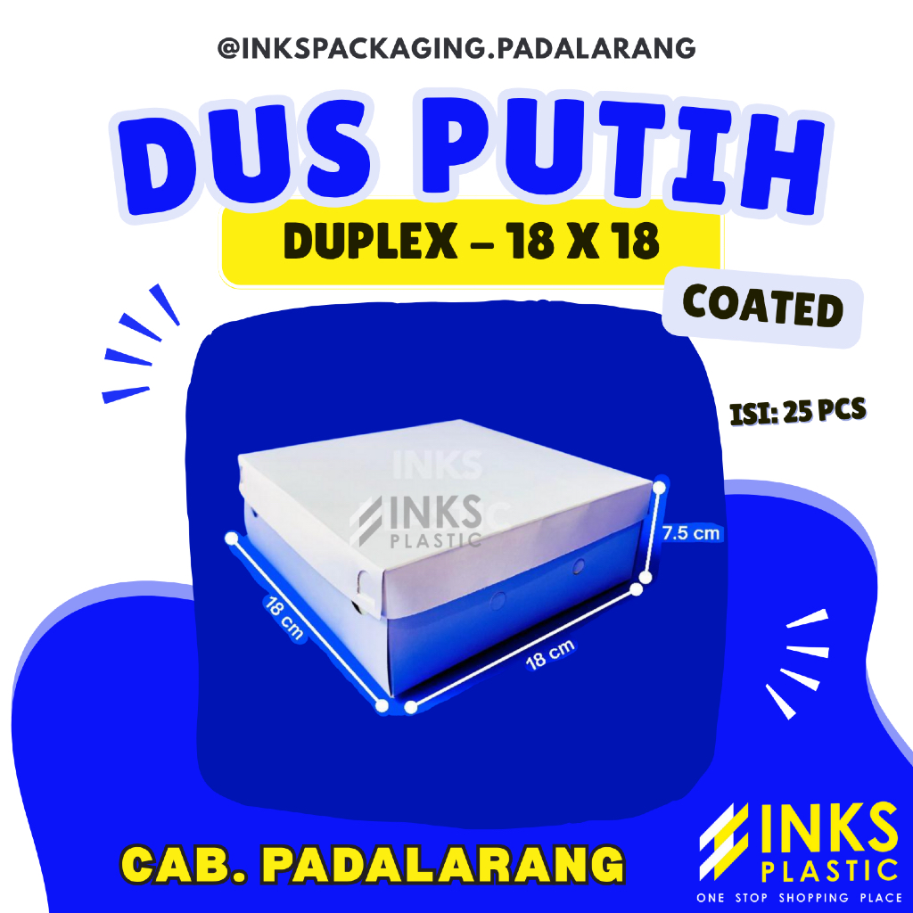 DUS PUTIH DUPLEX COATED NASI KOTAK 18 X 18