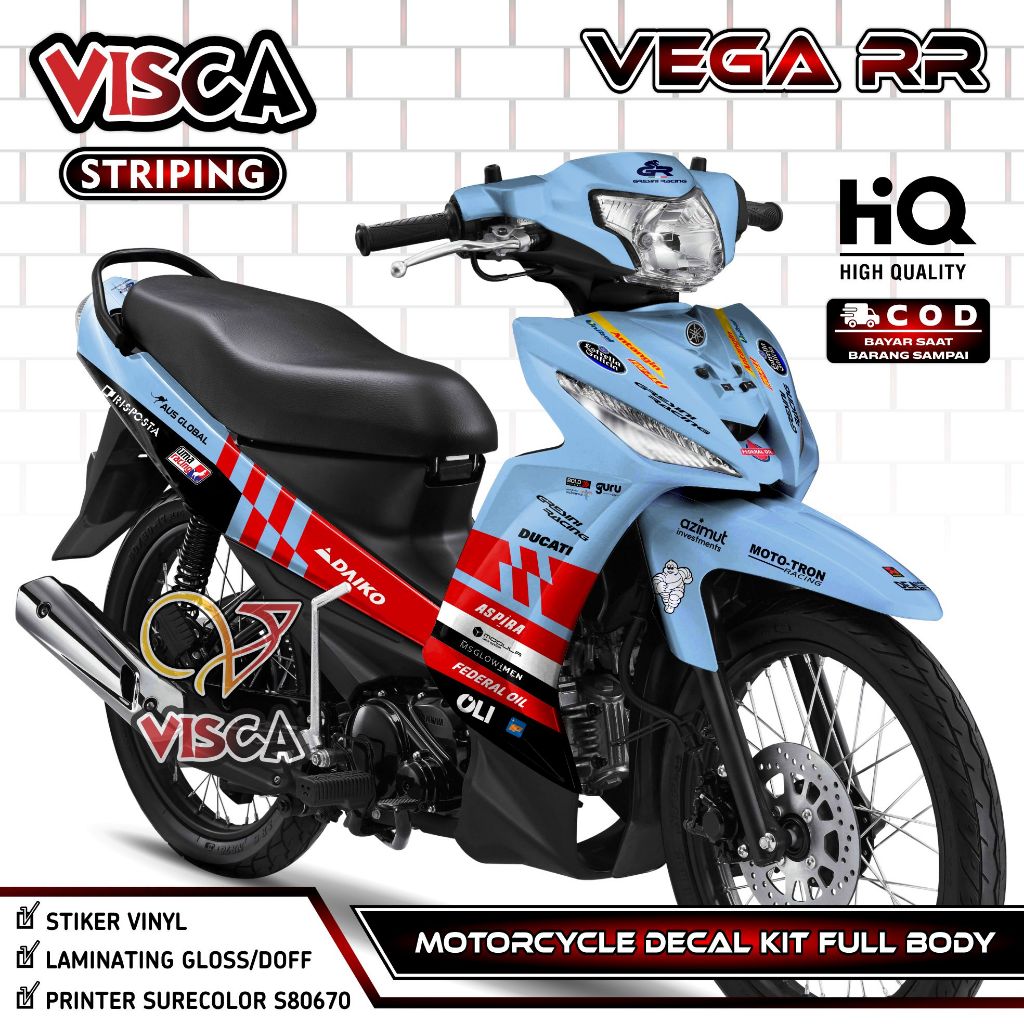 Decal Vega RR Full Body - Stiker Vega RR Fullbody - Dekal Yamaha Vega RR - Striping Vega RR Variasi 