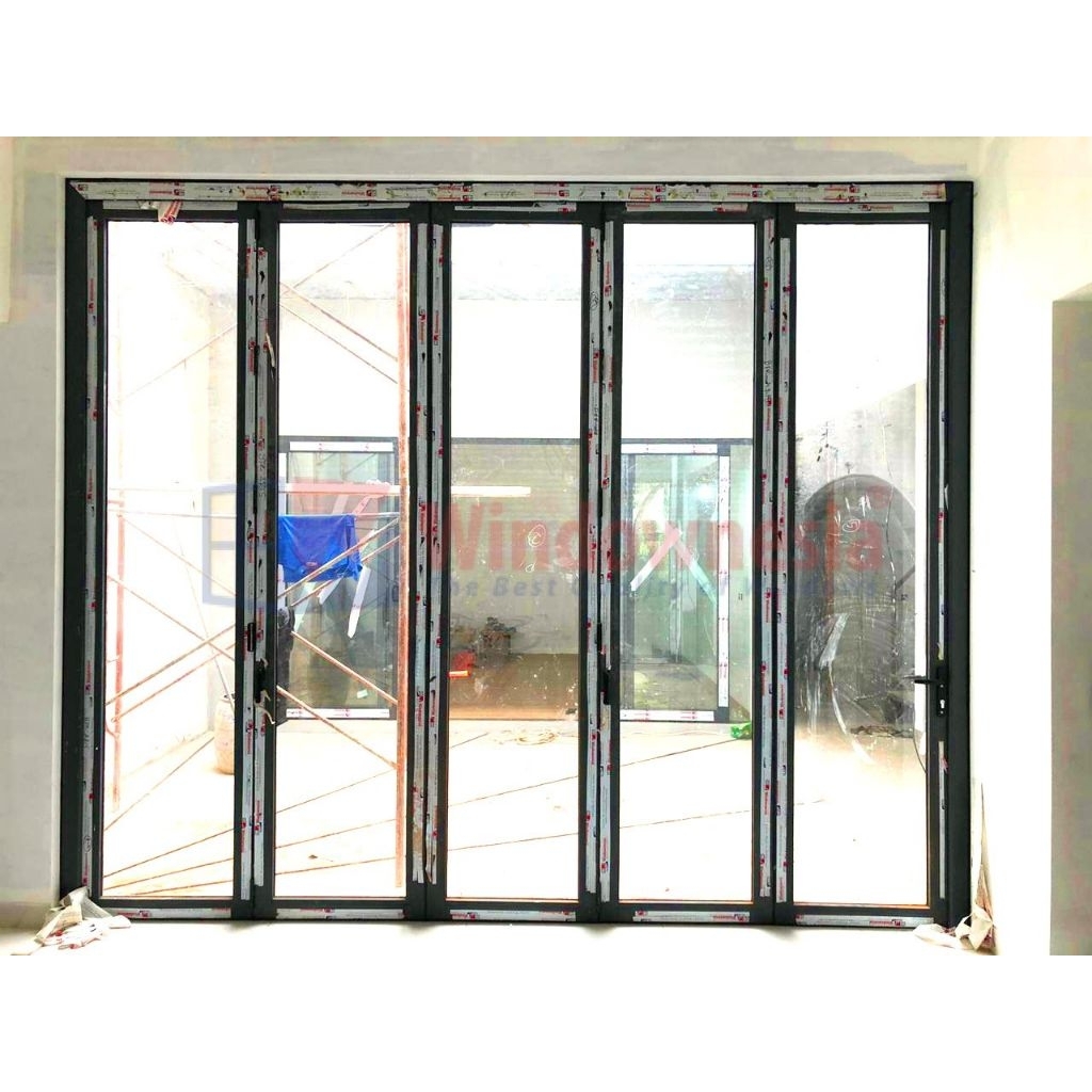 pintu lipat aluminium kaca