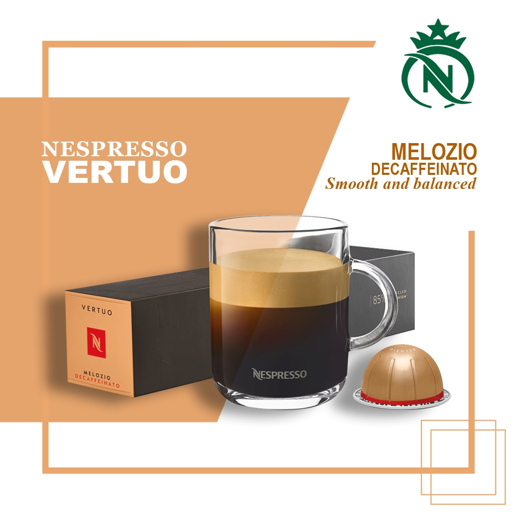 

Capsule Nespresso Vertuo Melozio Decaffeinato - Kapsul Kopi Nespresso Decaf Medium Roast Coffee