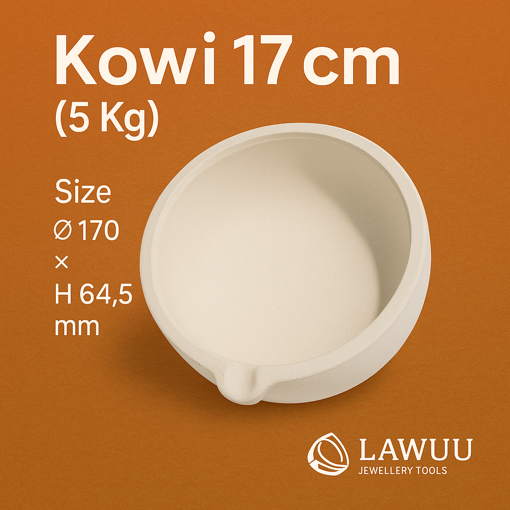 Kowi Keramik 17 cm – Mangkok Peleburan Emas 5 Kg | Crucible Besar Leleh Logam Tahan Panas