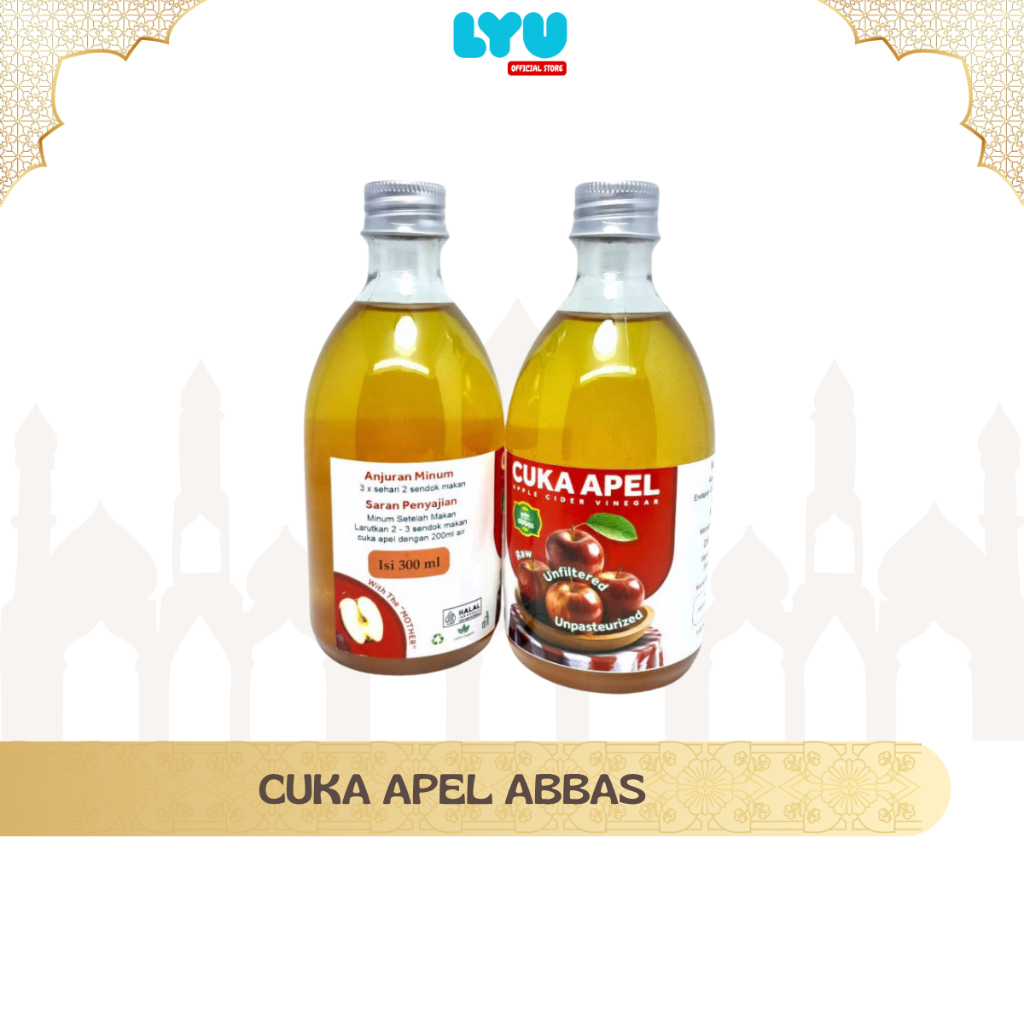 

APPLE CIDER VINEGAR ABBAS – cuka apel organik 300ml | with the mother | bantu turunkan berat badan & kolesterol