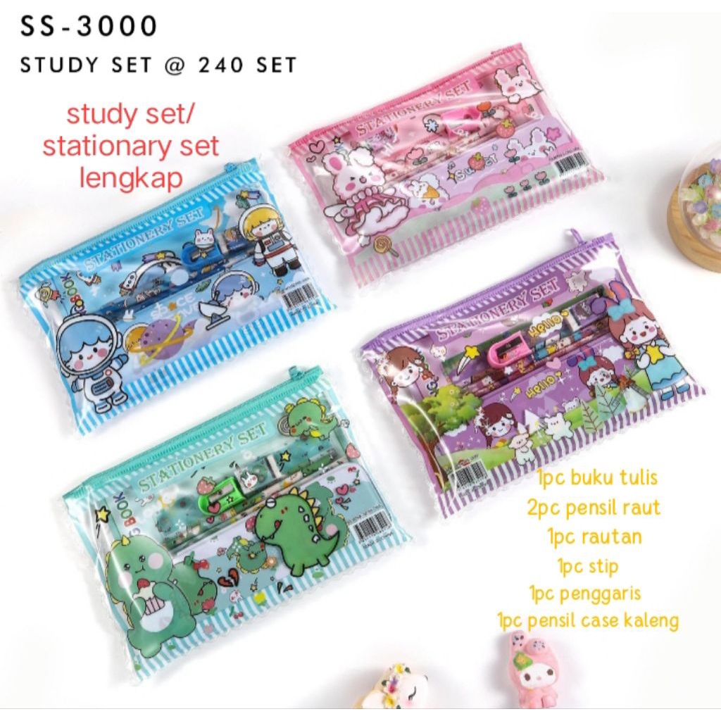 

study set/stationary set lengkap sleting rs3000 1pcs