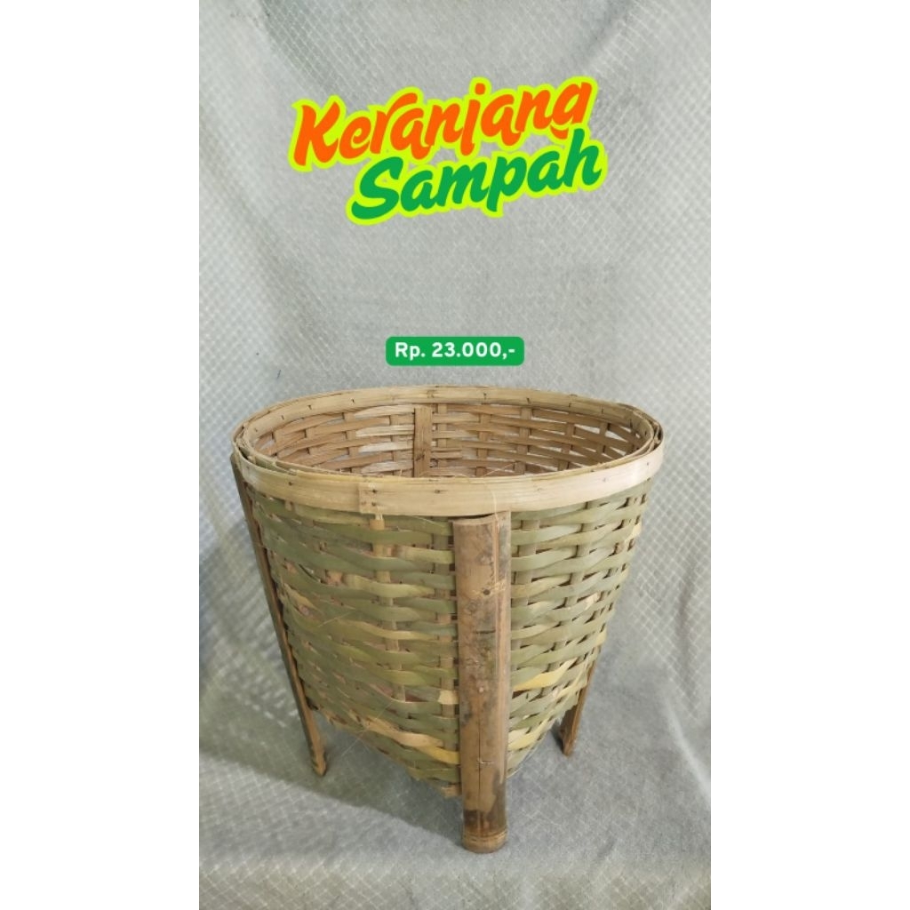 Kranjang / Tempat Sampah Bambu Uk 25x43x43 cm