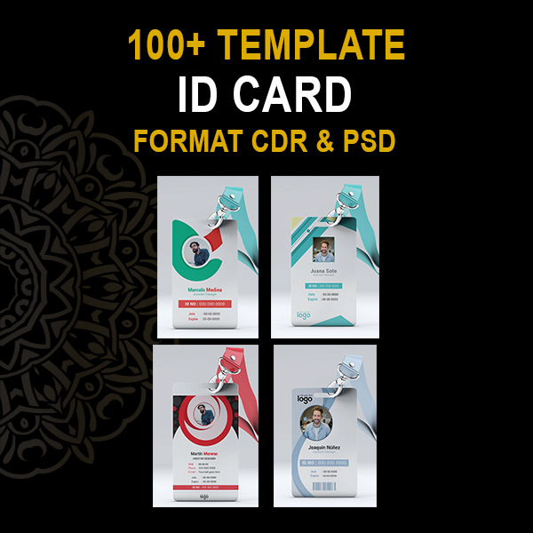 100 Template Desain File ID Card atau Kartu Nama Format Corel Draw CDR X5 / Template Id Card