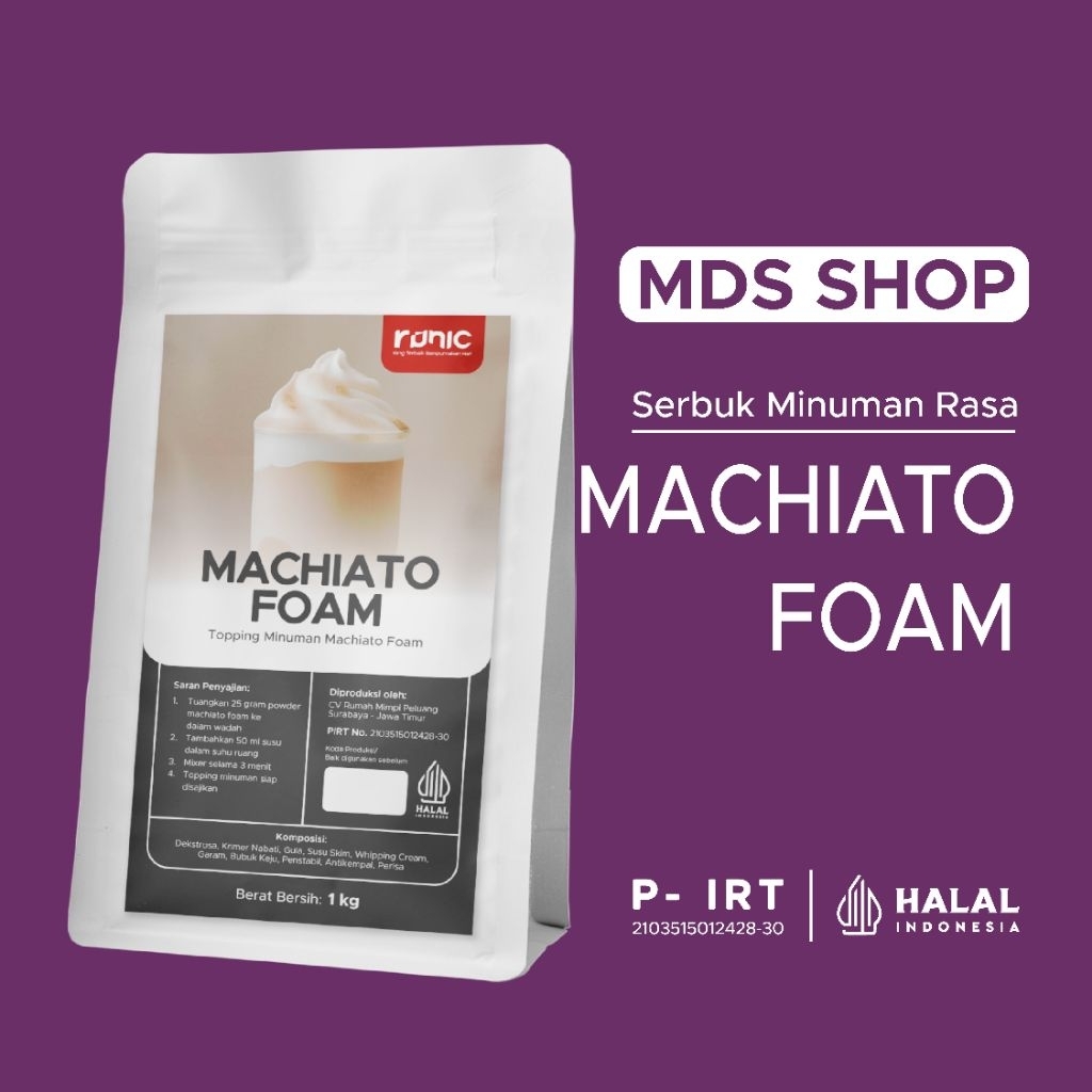 

Topping Minuman Bubble Powder Drink MACHIATO FOAM Runic 1kg